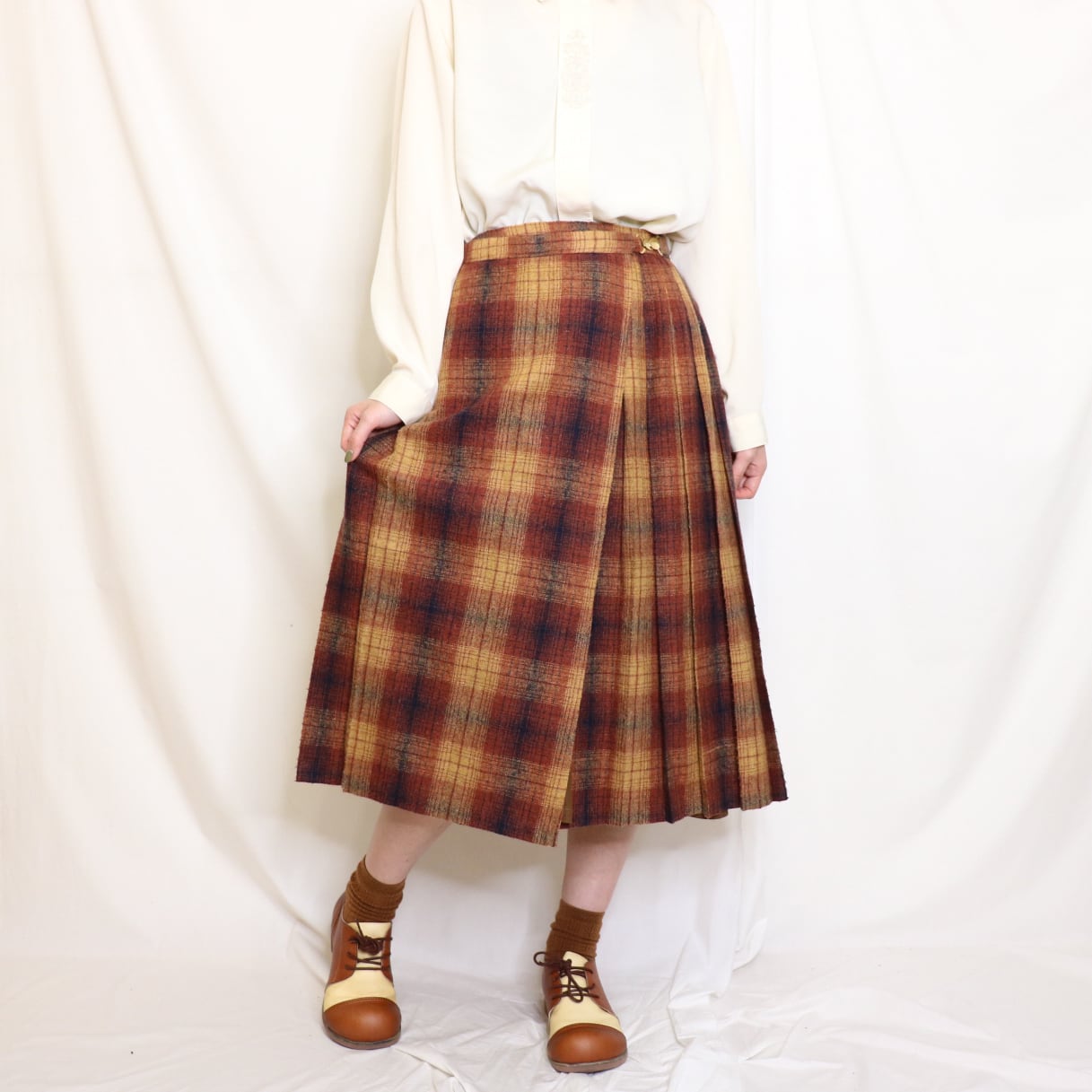 【Lady's】 France Pleated Check Skirt | M!X~365~ powered by BASE