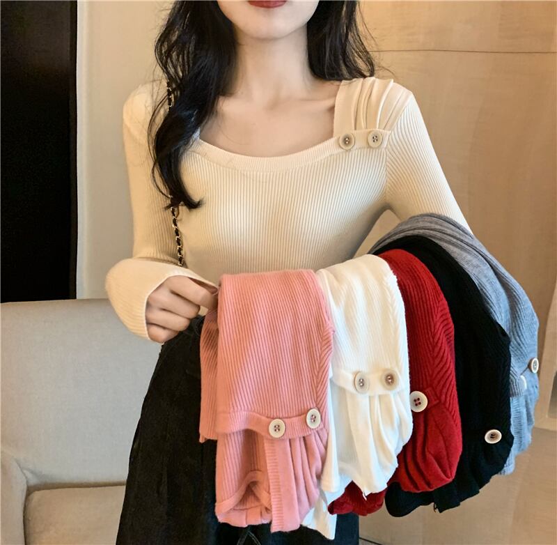 シャツ ニットレディース ブラウス ウィンター 冬物 スクウェア YY-ファッション31598782059