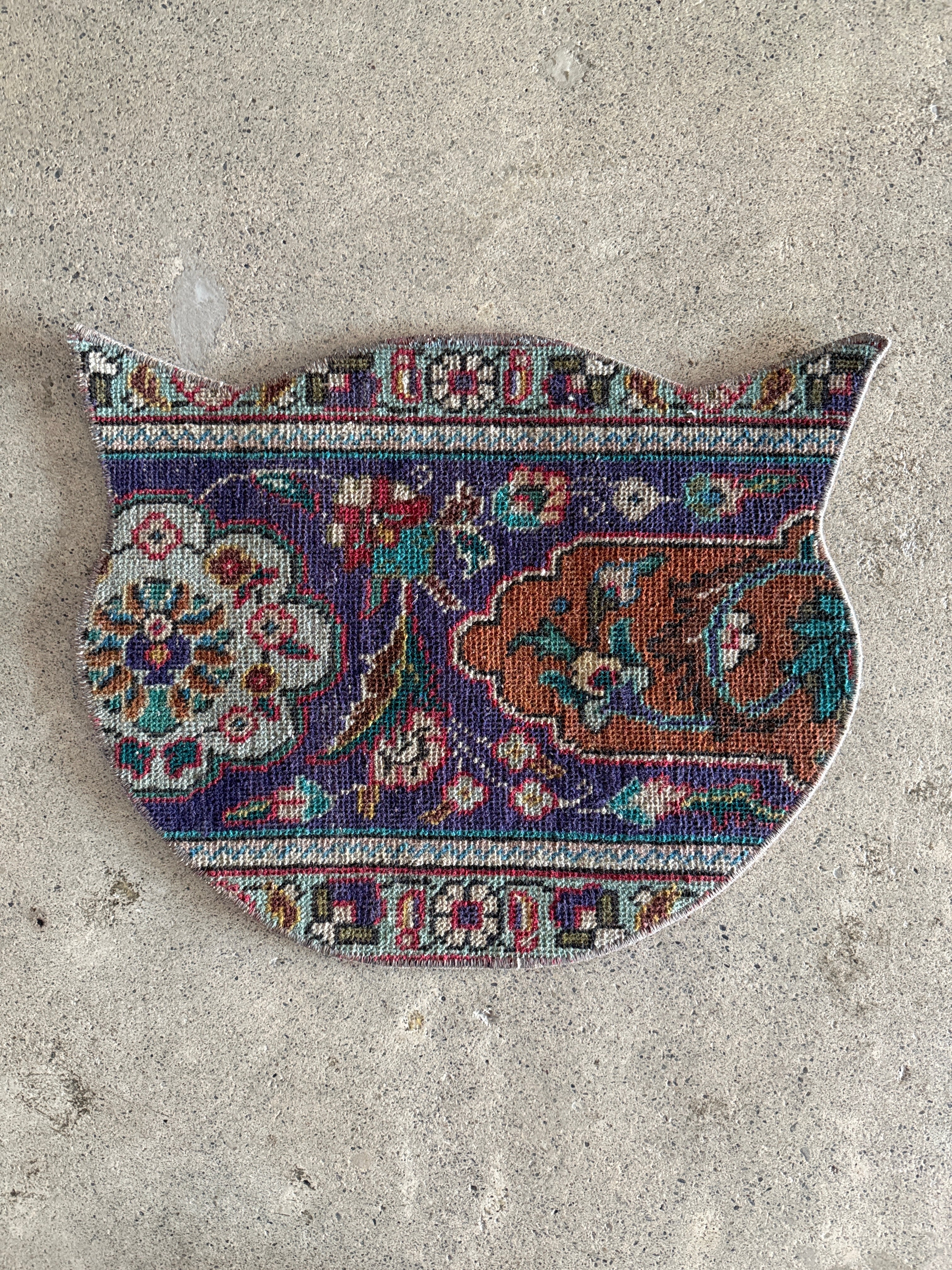 ヴィンテージ トルコラグ トルコ絨毯 キャットマット 50x40 CAT107