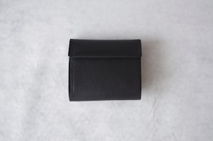 【ラップウォレット】二つ折り財布 コンパクト 財布 ホック付き ブラック