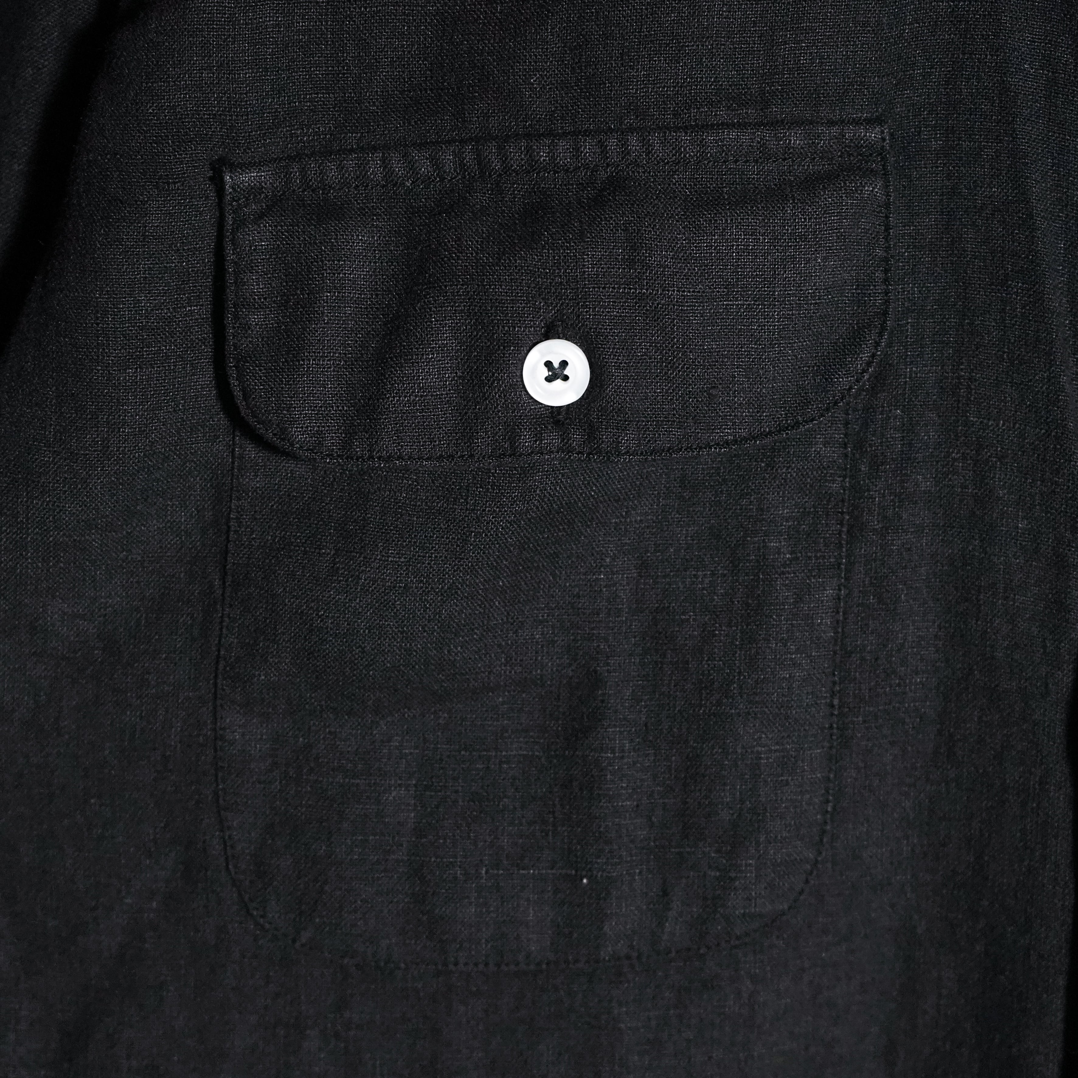 GAMBERT CUSTOM SHIRTS Linen Double Flap Pocket Black ギャンバート