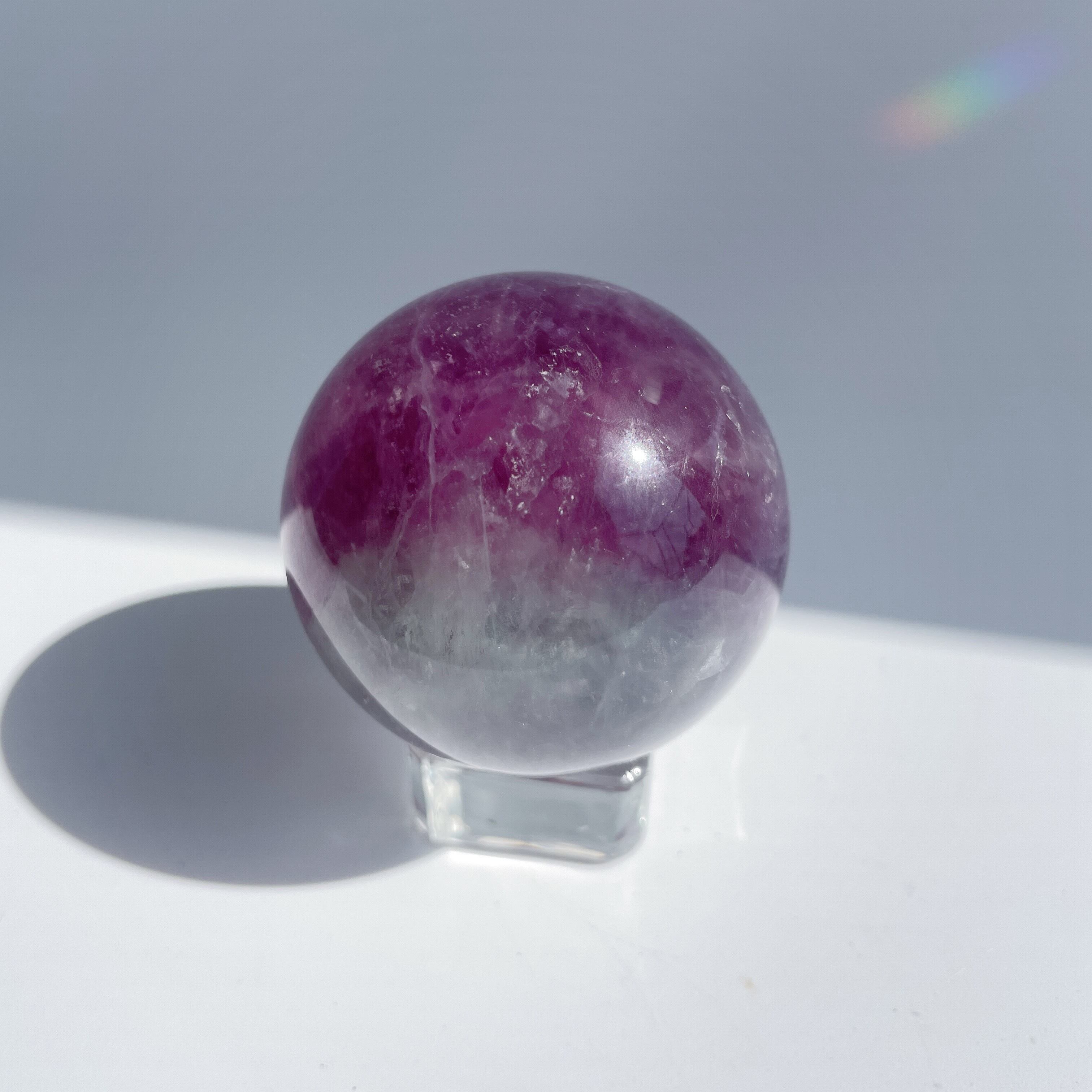 ピンクフローライト スフィア(丸玉)12◇Purple Fluorite Sphere◇ 天然石・パワーストーン