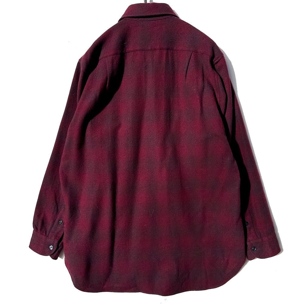 PENDLETON Vintage Ombre Check Shirt Collar Wool Shirt [1970s
