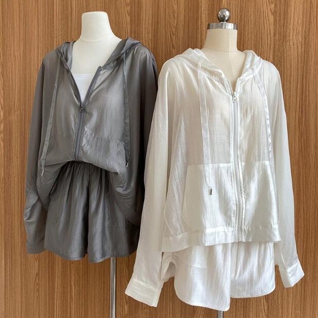 トップス★日焼け止め服セットアップ★２色★ML