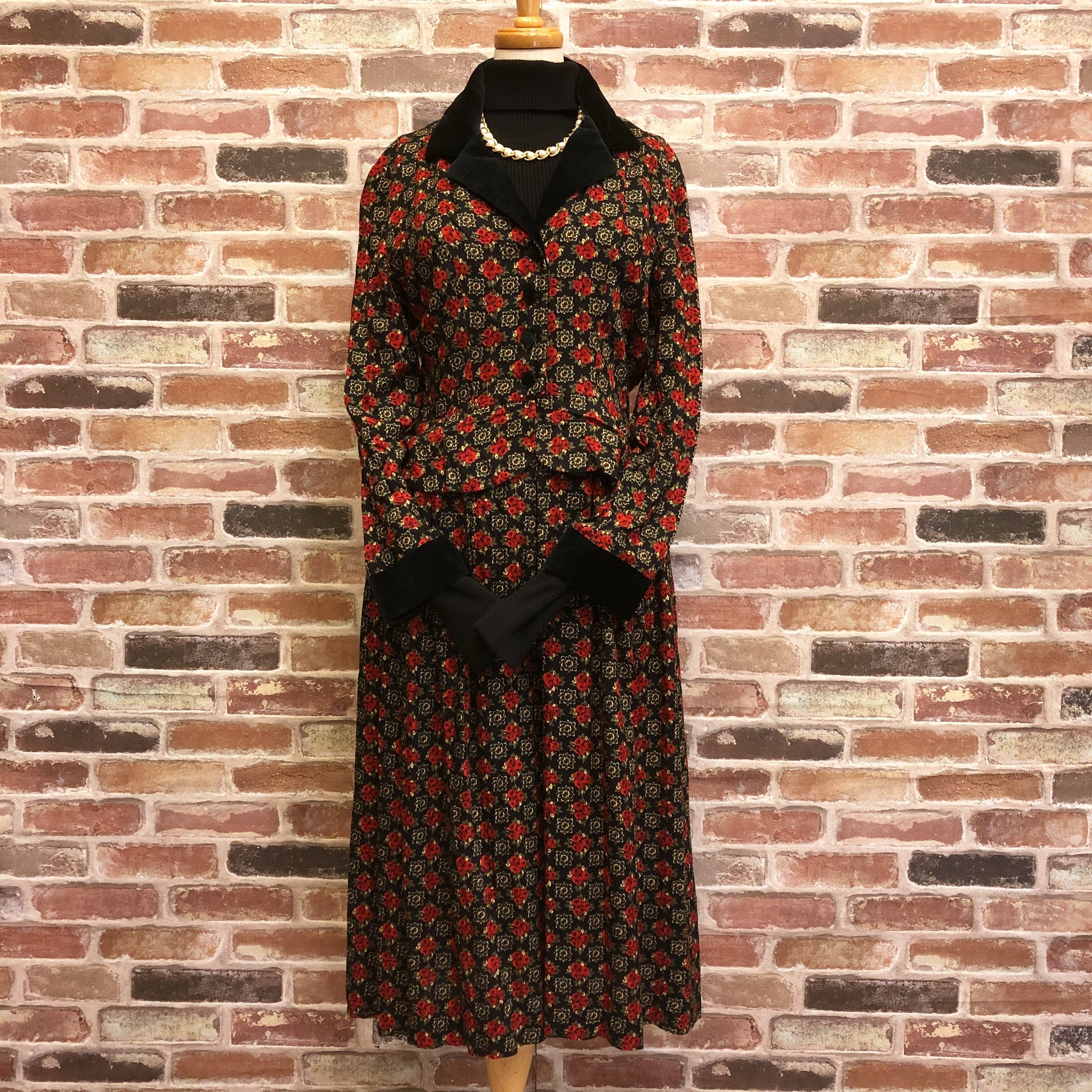 MADE IN U.S.A Flower Black One-piece