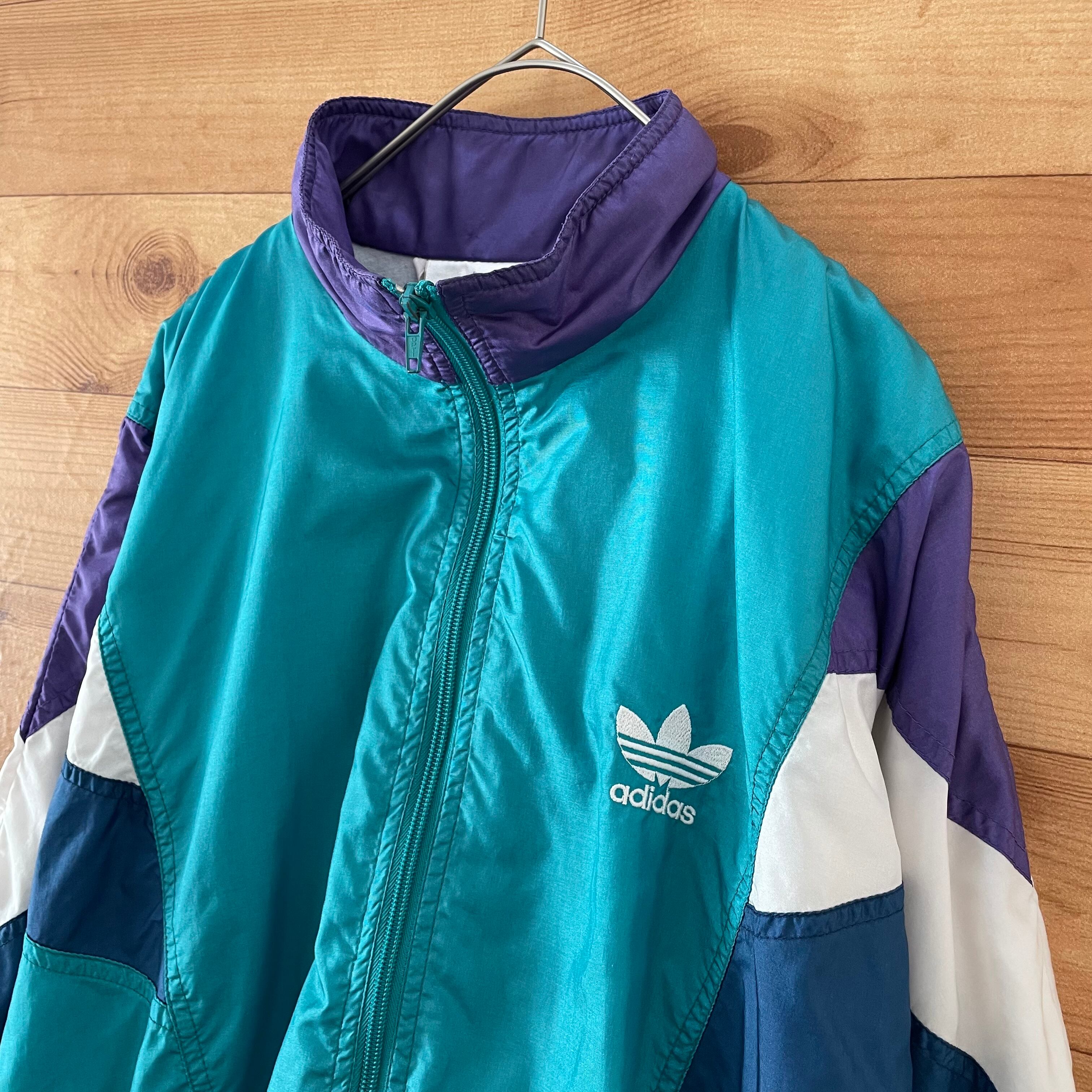 ヴィンテージ 90s Lサイズ adidas カラー ジップ ジャケット