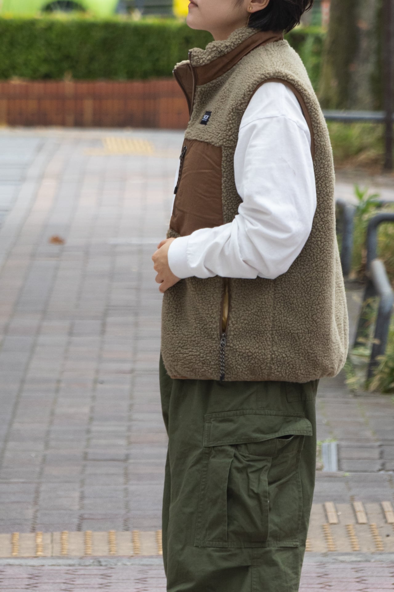 UNISEX】マウンテン リバーシブル ダウン×ボア ベスト / ライト