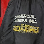 90s USA製 King Louie ナイロンスタジャン ブラック×イエロー 刺繍ロゴ キルティング 中綿入り