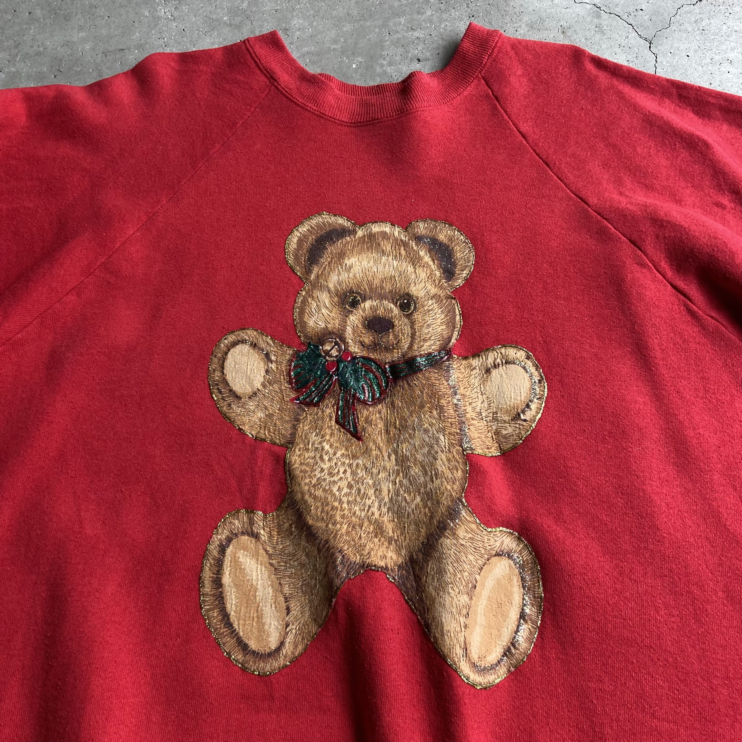 USA製 90年代 くま 熊 クリスマス アニマル スウェットシャツ メンズXL  