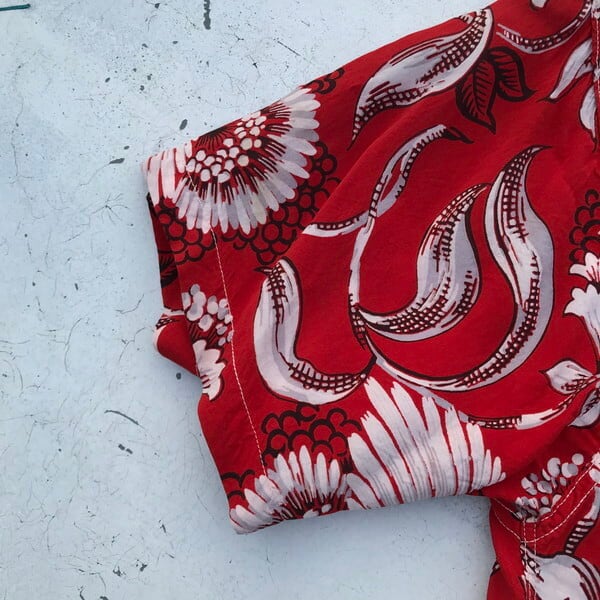 山田レン 80s ビンテージ 好配色 入れ墨 和柄 アロハシャツ レーヨン