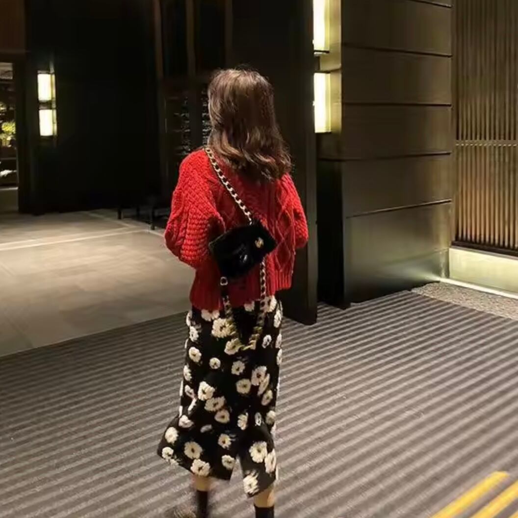 poco poco flower midi skirt