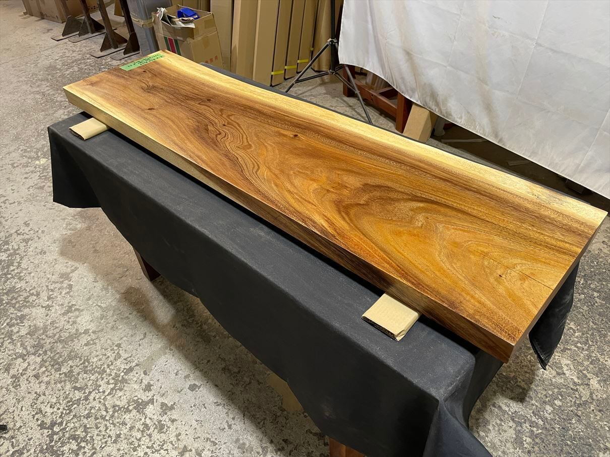 モンキーポッド4013 一枚板無垢 乾燥材 1470x380-380x50mm