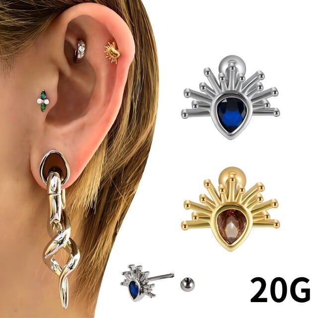 ピアス 20G 全2色 サンライズ SUN ゴールドシャンパン