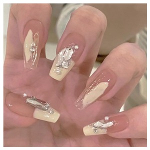 【在庫のみ】Lwenjing ネイルチップ 24枚入 3D 春夏 ネイルチップ 人気 和風 かわいい シンプル おしゃれ 花嫁ネイル 光沢 つけ爪 両面テープ 成人式 入学式 卒業式 結婚式 (B513)