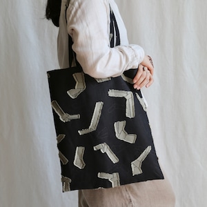 'Knots' Large Tote Bag Charcoal