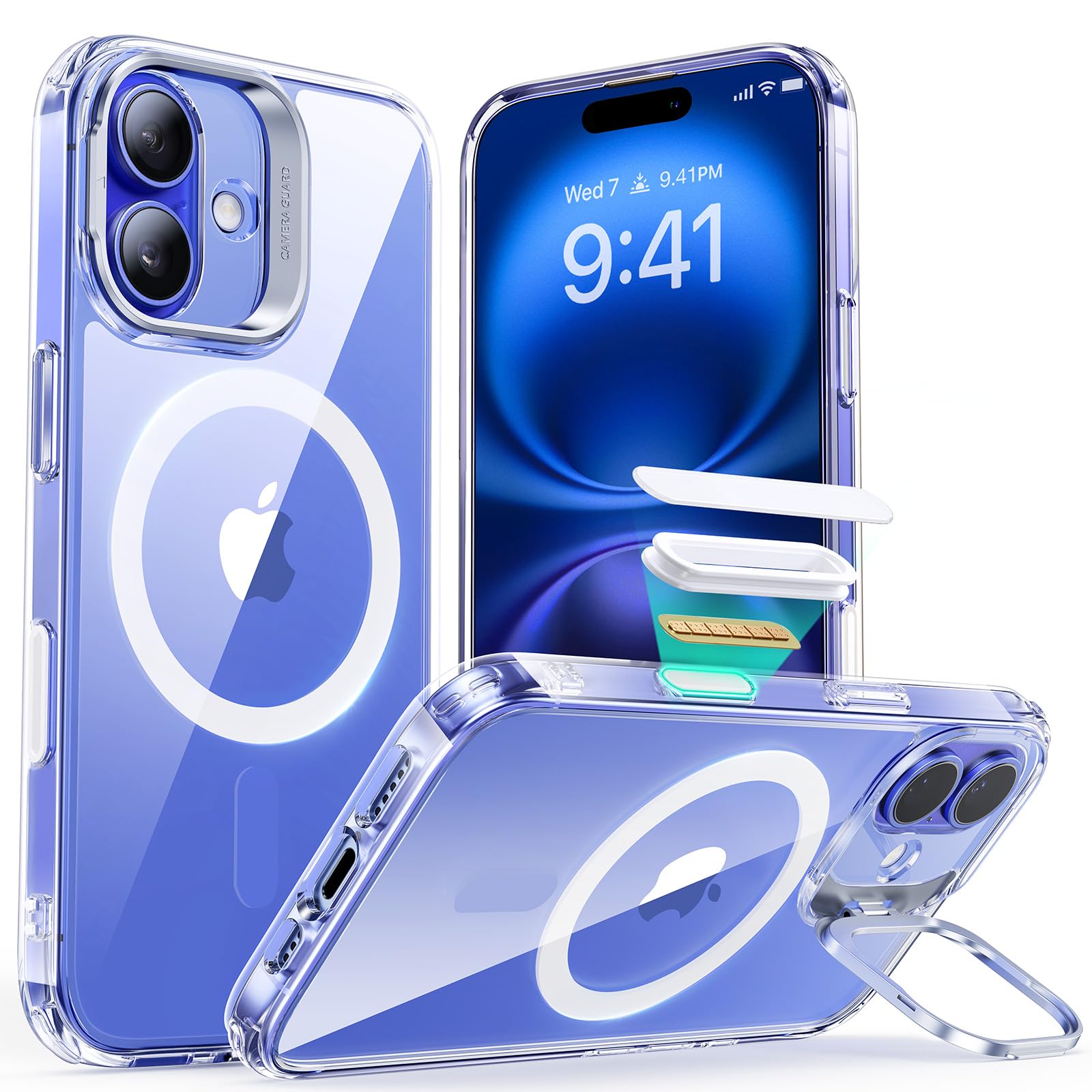 ESR iPhone 16 ケース いpほね16用 Flexスタンド 3倍米軍MIL規格 Classic Hybrid クリア