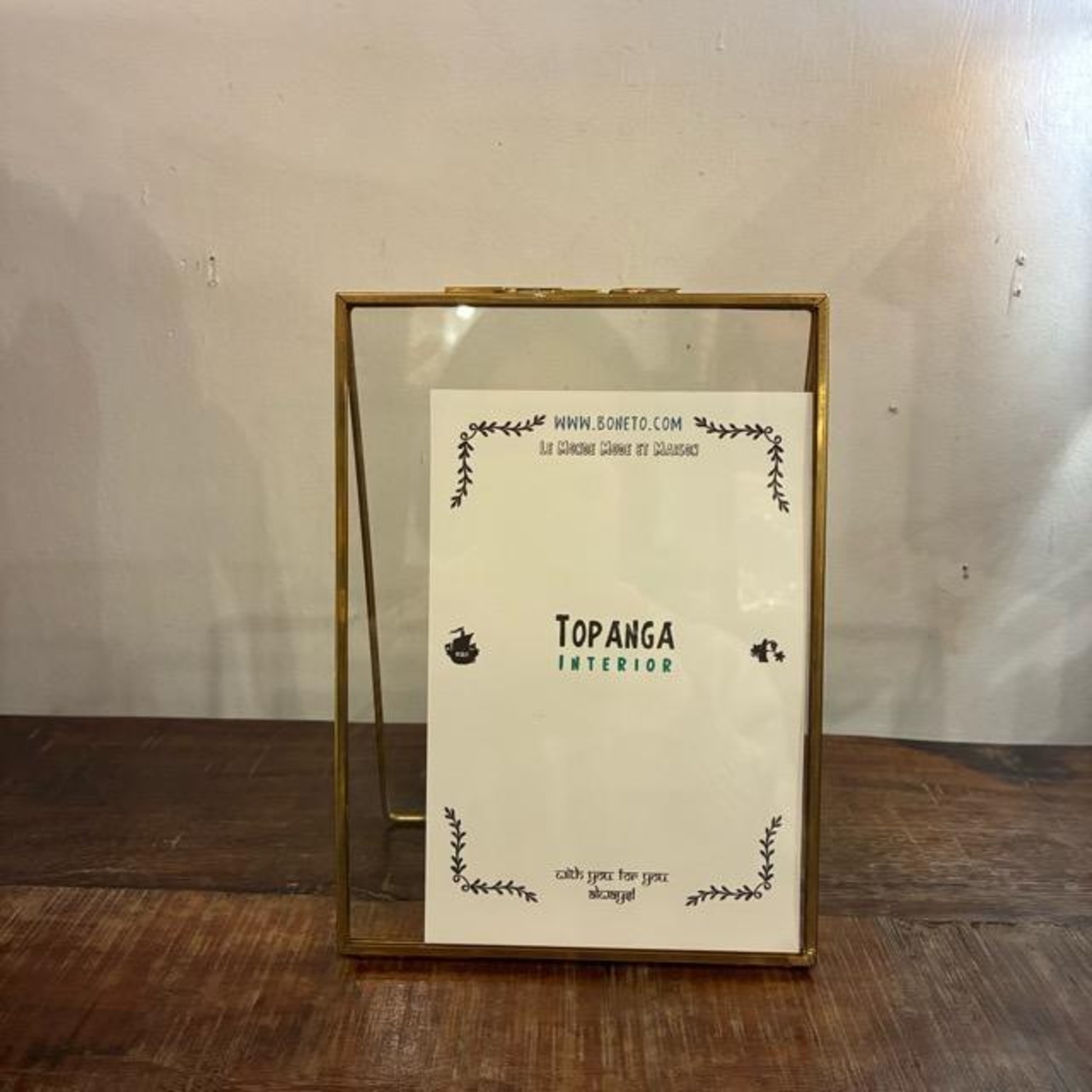 India Brass and Glass Photo Frame Single　ブラス＆ガラスフォトフレーム　シングル　ゴールド　写真立て　真鍮　ギフト　飾り　インテリア　玄関　寝室　シンプル