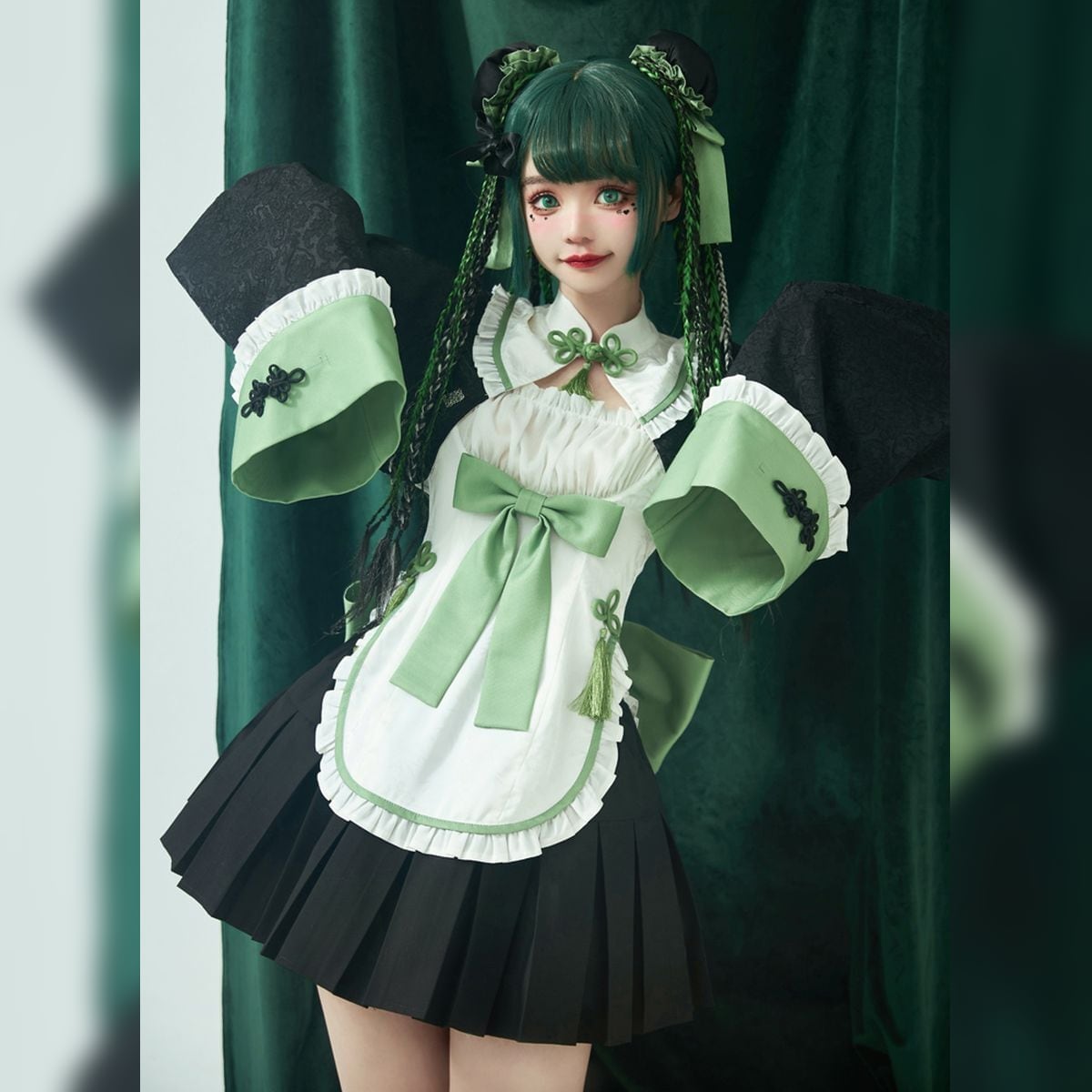 パンダメイドチャイナ風セットアップ：長袖ver. | Maiden