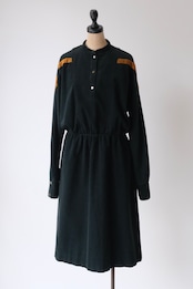 Black corduroy long sleeve shirt dress