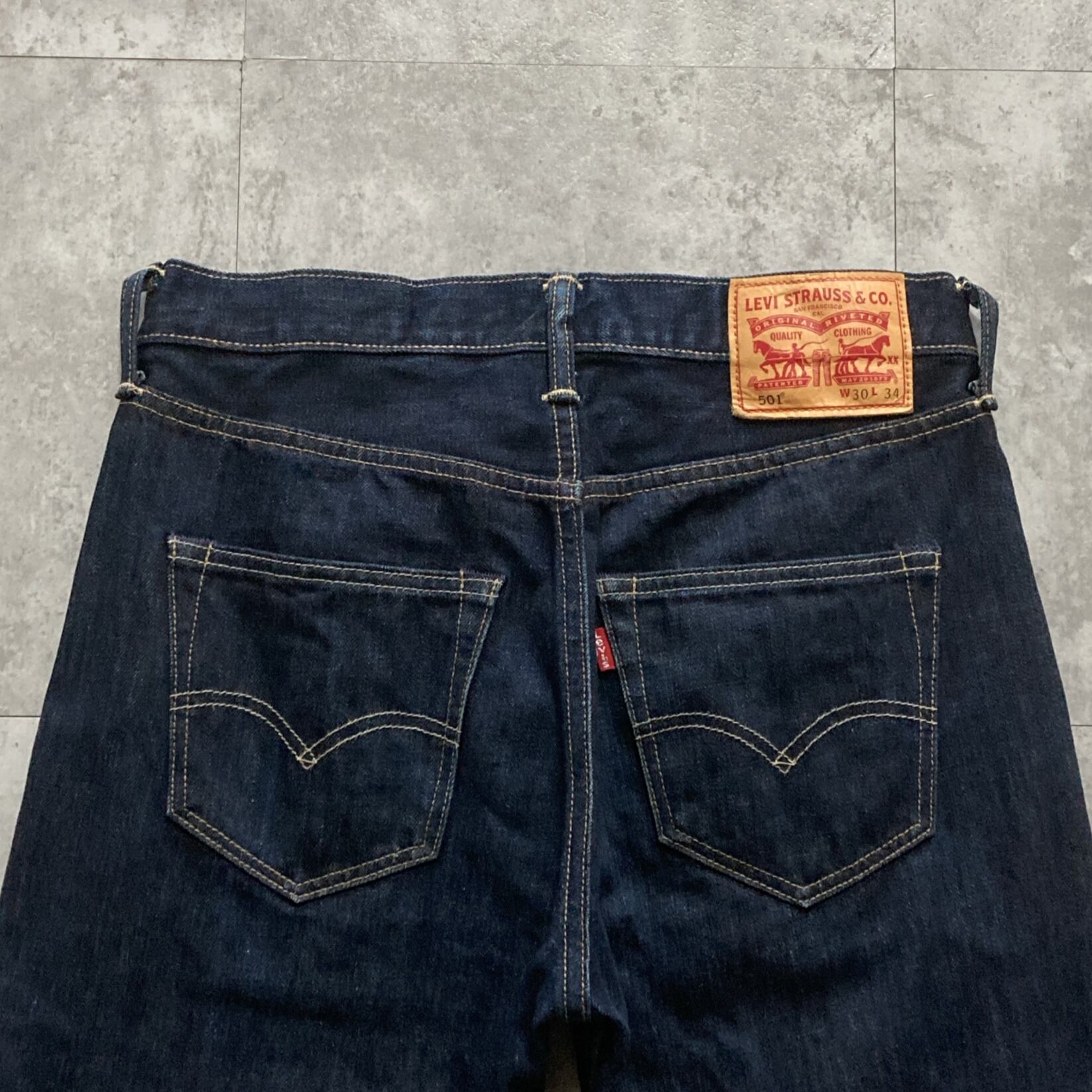 W30 L34】Levis 501 リーバイス ボタンフライ チェーンステッチ 濃紺