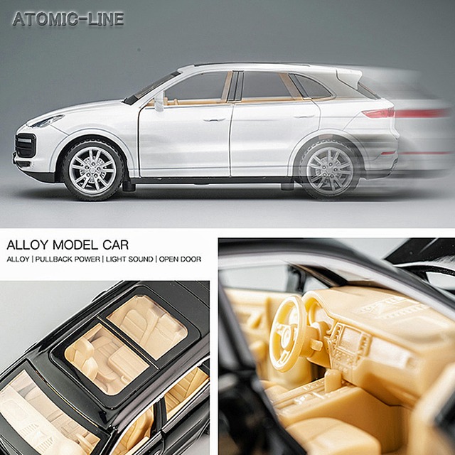 ポルシェ カイエン ターボ 1/32 ミニカー 全4色 ライト点灯 エンジンサウンド 合金モデル 模型