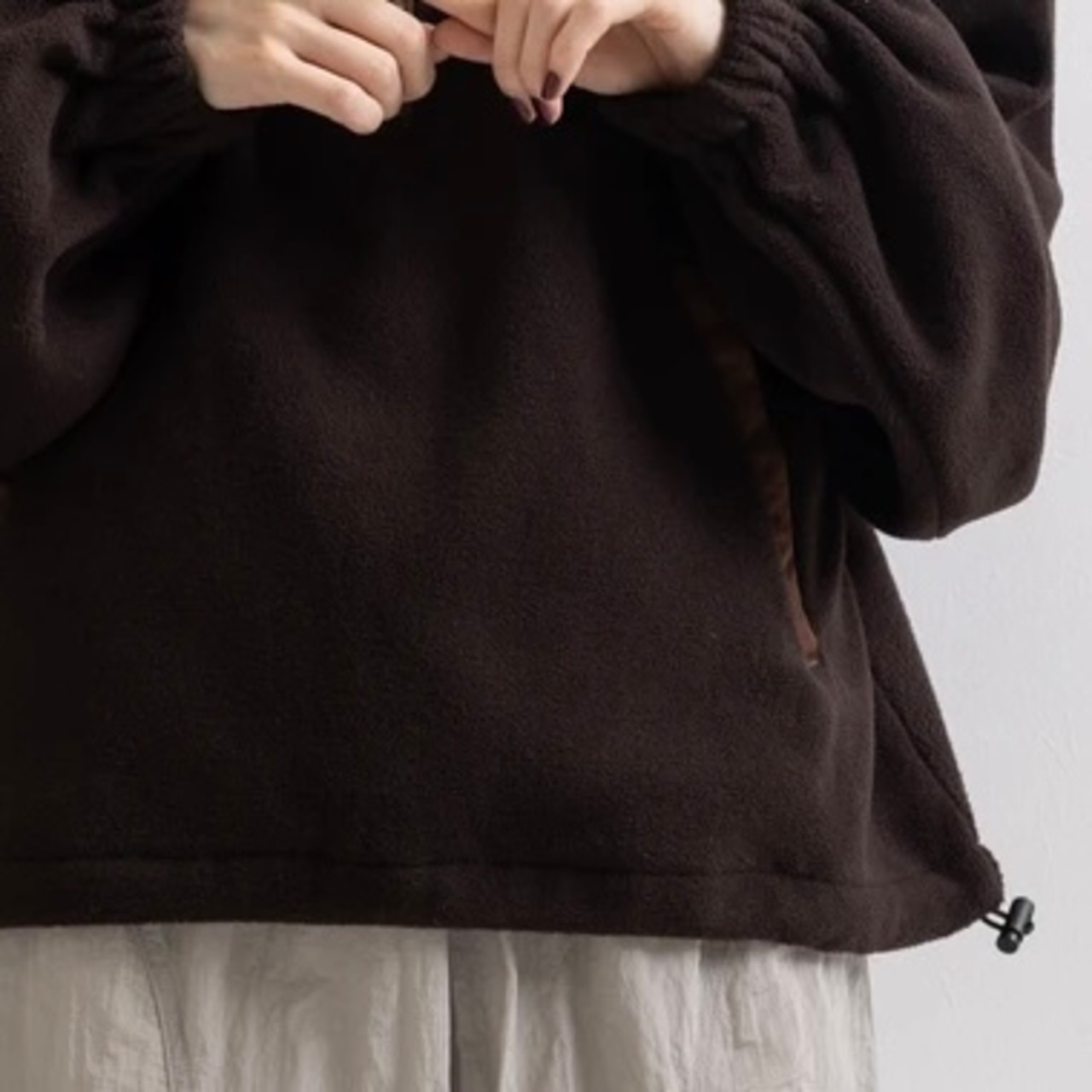 Fleece Half-Zip PO／dark brown