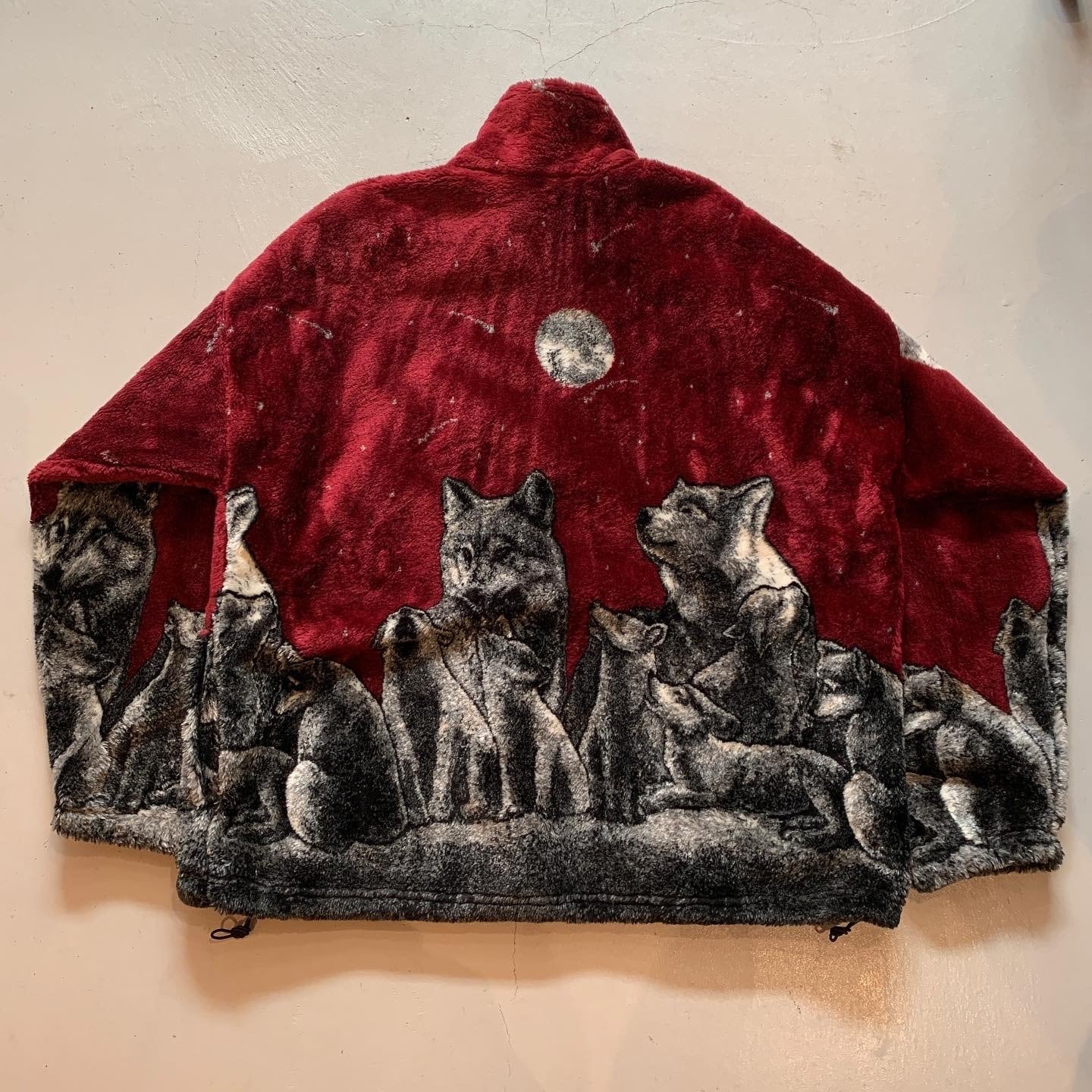 90s 重たかっ MAZMANIA マズマニア ウルフ 狼 fleece jacket