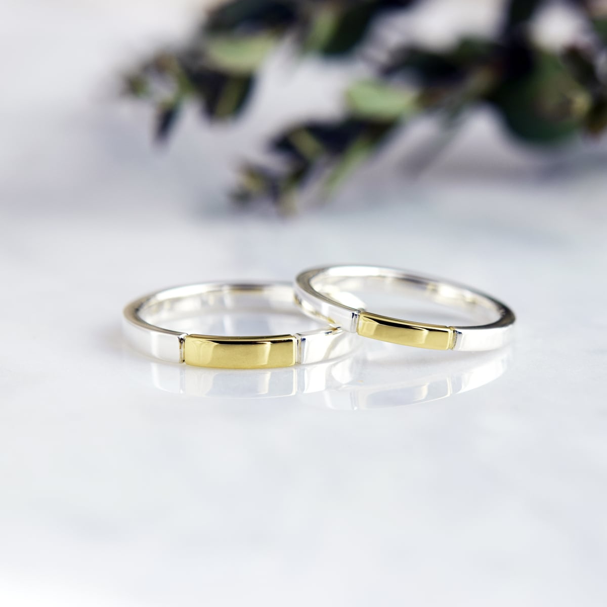 シルバー ゴールド アクセント リング 6adcb43566e98f1153b5bb05c39259