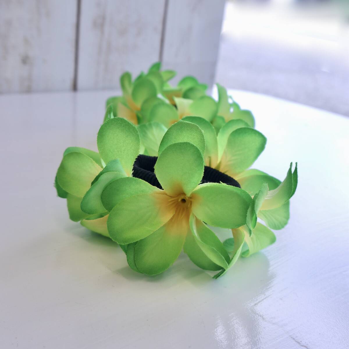 レジンヘアゴム 南国　海　ハワイ　プルメリア　ブーケ レジンヘアゴム 南国 海 ハワイ プルメリア ブーケ レジン