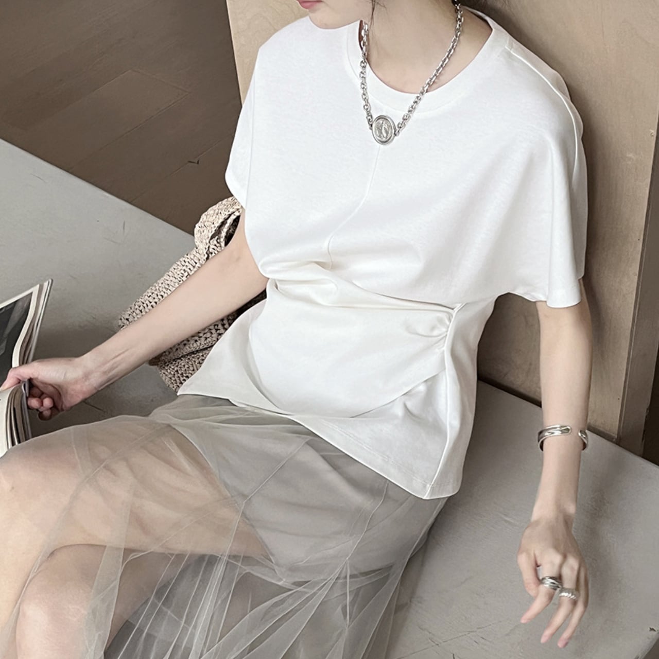 アシメデザイン Tシャツ 2color/3412756