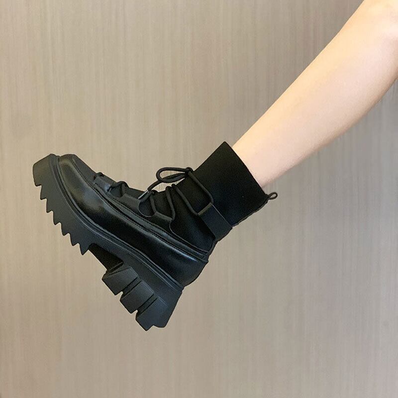 スタイルショートブーツスプリングオータムスタンダードソックス レトロ 靴 シューズ 春物 秋物 タイツ ストッキング フェイクシューズ41521877482