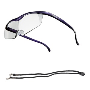【特価処分】Hazuki ハズキルーペ ラージ 1.32倍 クリアレンズ (全9色) 首から下げるストラップ付き 首掛け付き (紫) 誕生日 プレゼント