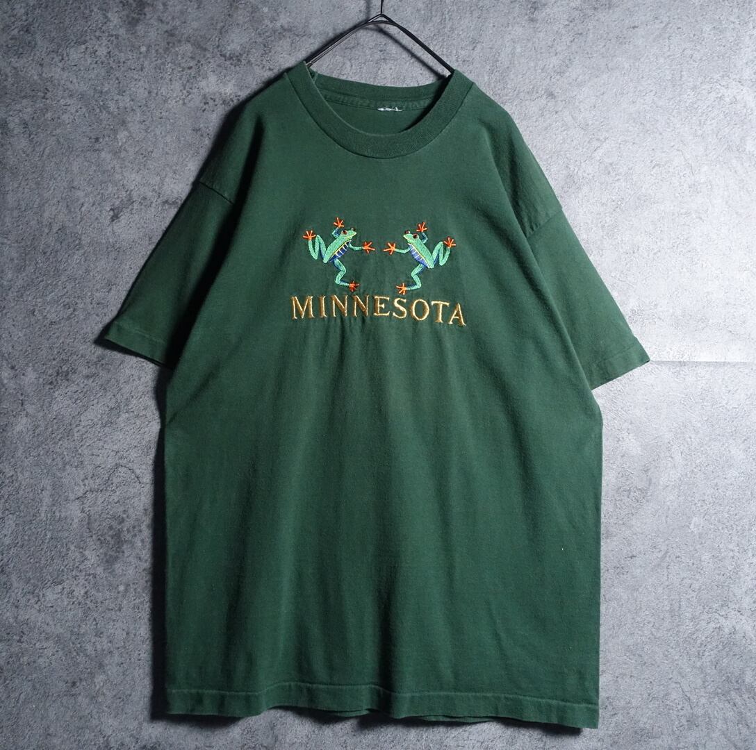 90s Green Frog & Minnesota Embroidered T-Shirt