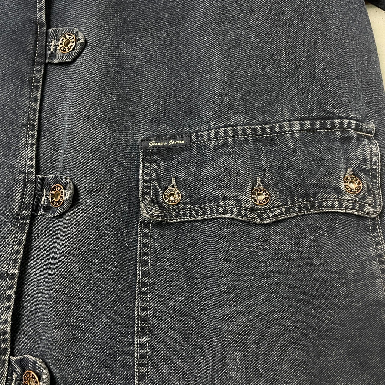 80〜90年代 USA製 GUESS ゲス デニムボアジャケット ループボタン 