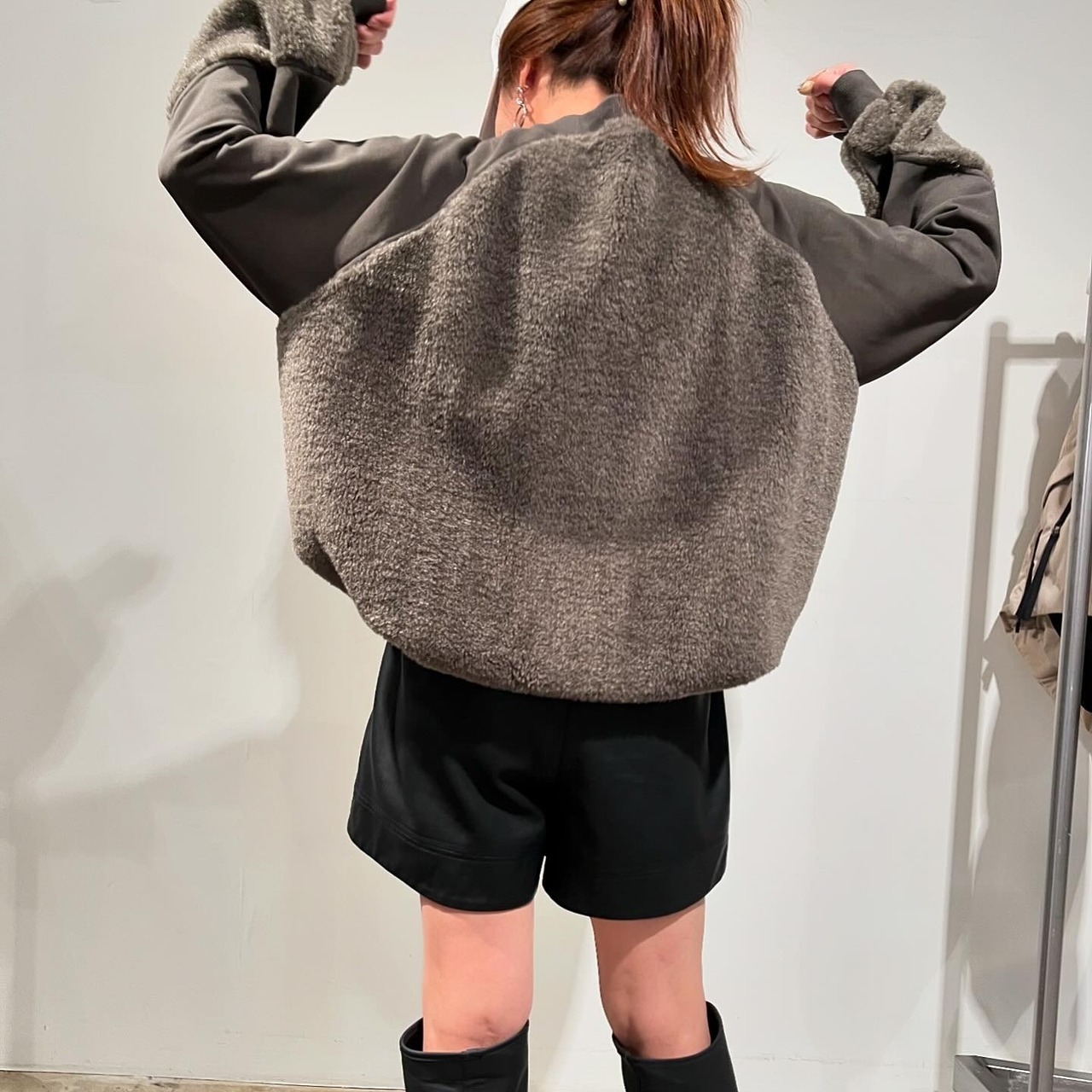 ルギバ lugiva tokyo 裏毛×ボア切替ブルゾン