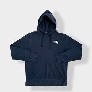 【THE NORTH FACE】ボックスロゴ ワンポイント バックロゴ プリント パーカー プルオーバー スウェット フーディー hoodie アウトドア M 黒 us古着