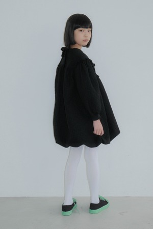 【26AW】folkmade(フォークメイド)Quilted Balloon Dress BLACK(M/L)ワンピース ブラック