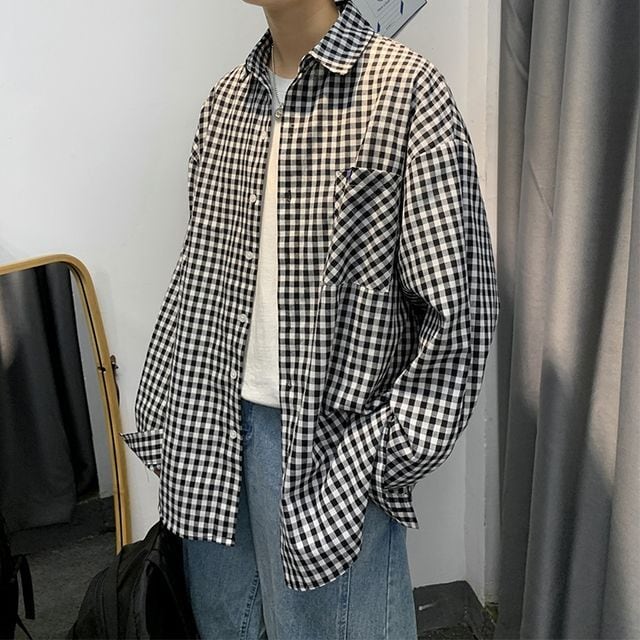 予約販売】シャツ 長袖 メンズ ギンガムチェック柄 ブルー 予約販売】シャツ 長袖 メンズ ギンガムチェック柄 ブルー