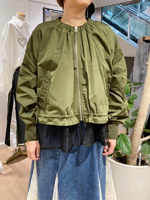 メッシュレーヤードブルゾン［Color:カーキ］