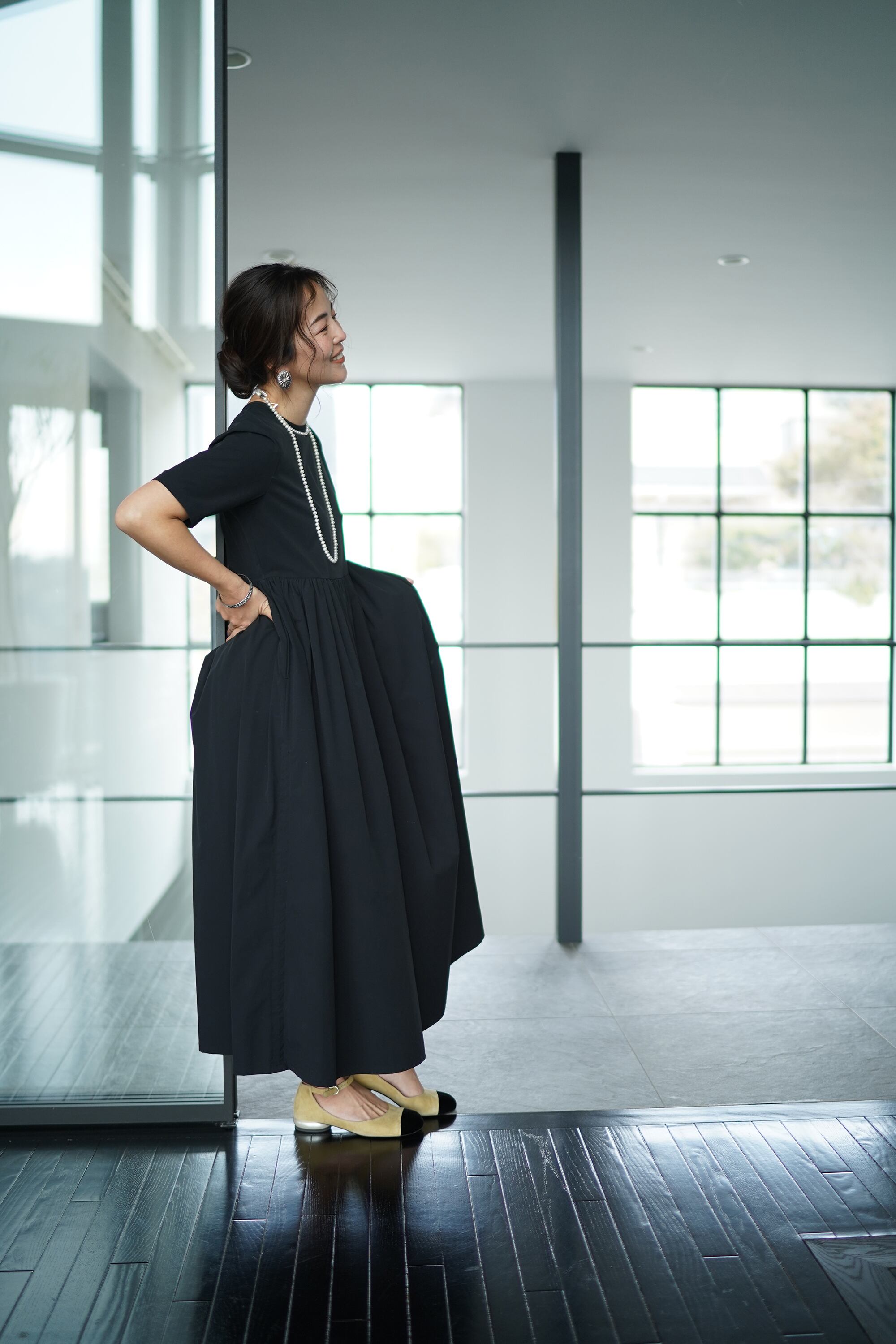 THE 9 SHOP EVERYDAY DRESS long 鈴木六夏 ブラック-