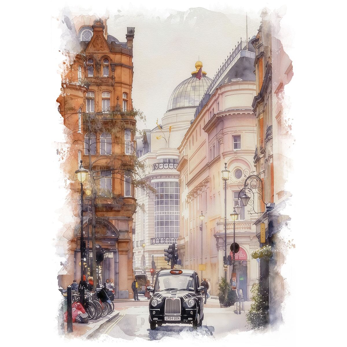 絵画 イギリス 風景画(街並み) ロンドン ハムステッド インテリア