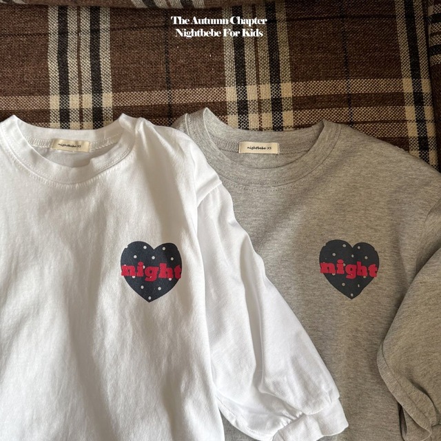 [即納S]≪nightbebe≫dot heart T-shirt ivory 3