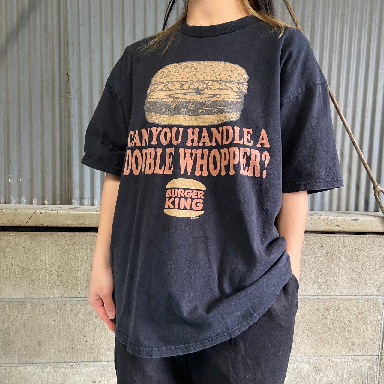 90年代 BURGER KING バーガーキング ハンバーガー 企業ロゴ 両面 