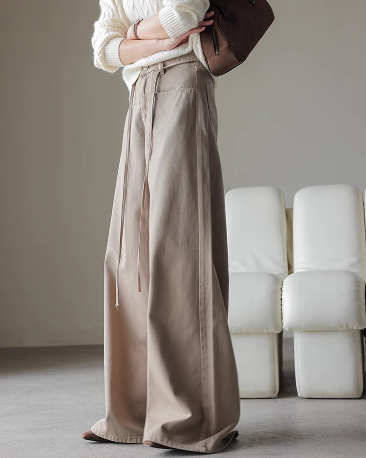 High waist wide Pants　T20326