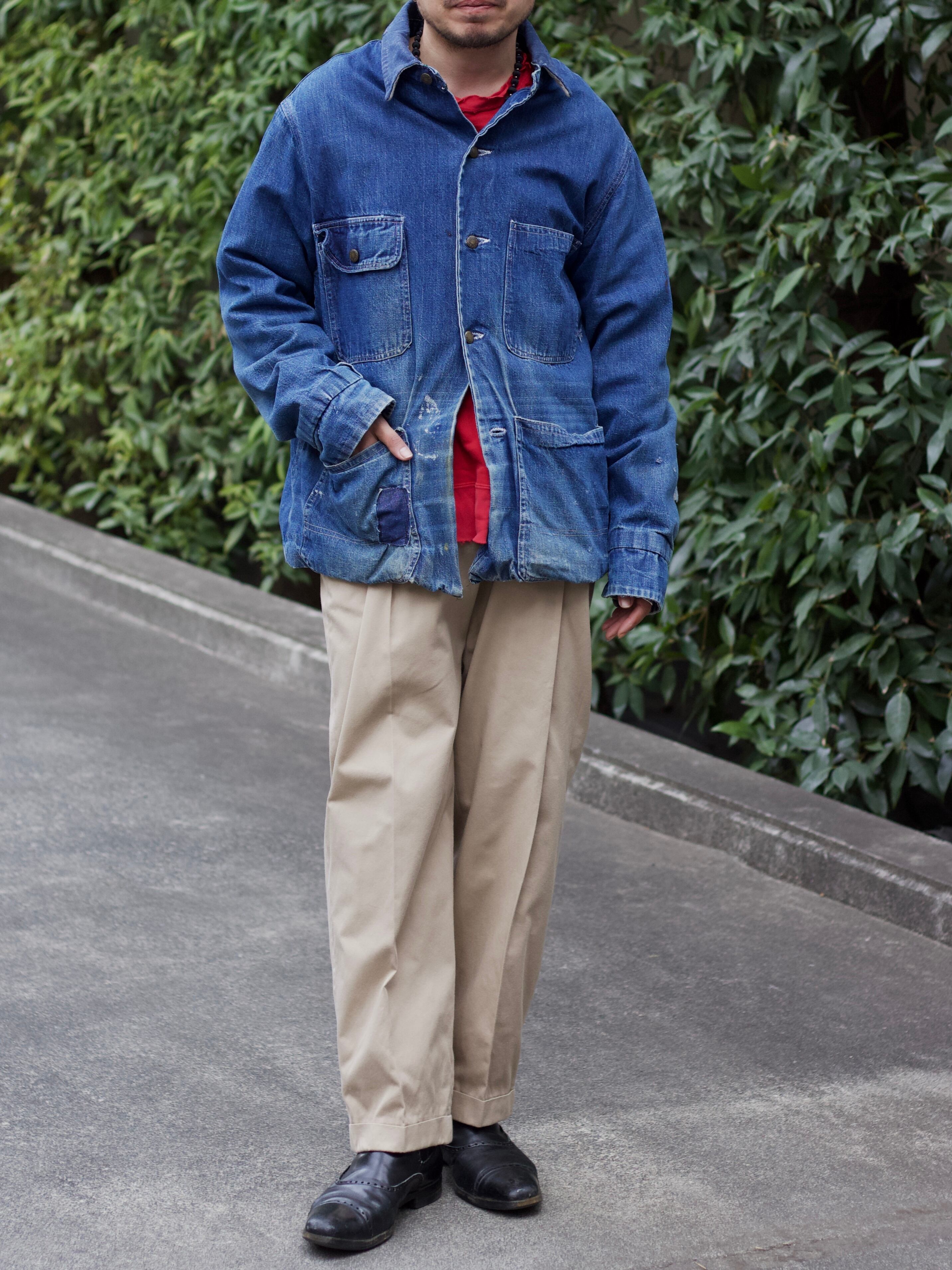 1960s〜 vintage nice aiging and repair denim cover-all【CU-9115】 | cv