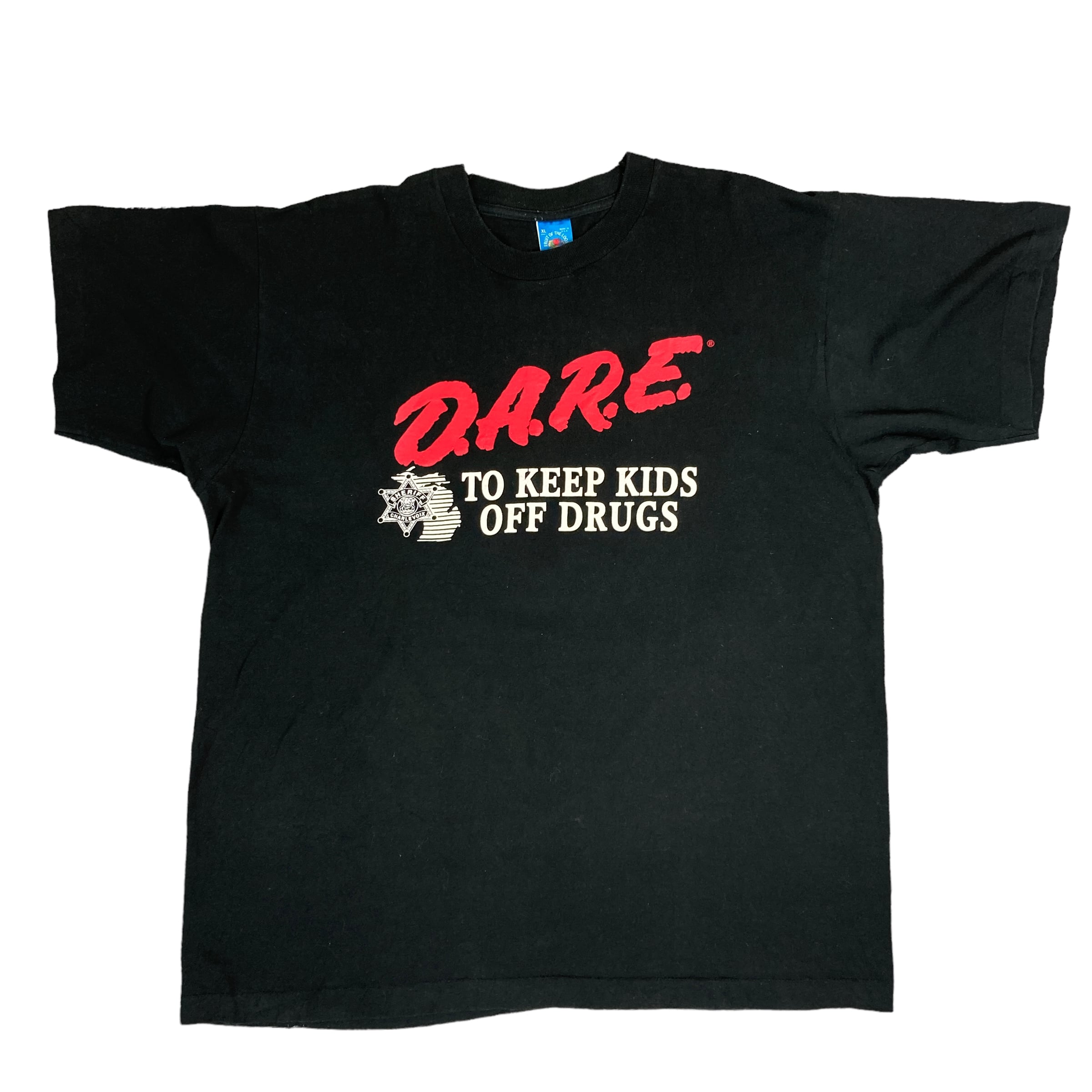 80年代 MY SHIRT D.A.R.E. 薬物乱用予防教育 プリントTシャツ USA製 メンズM ヴィンテージ /eaa351243