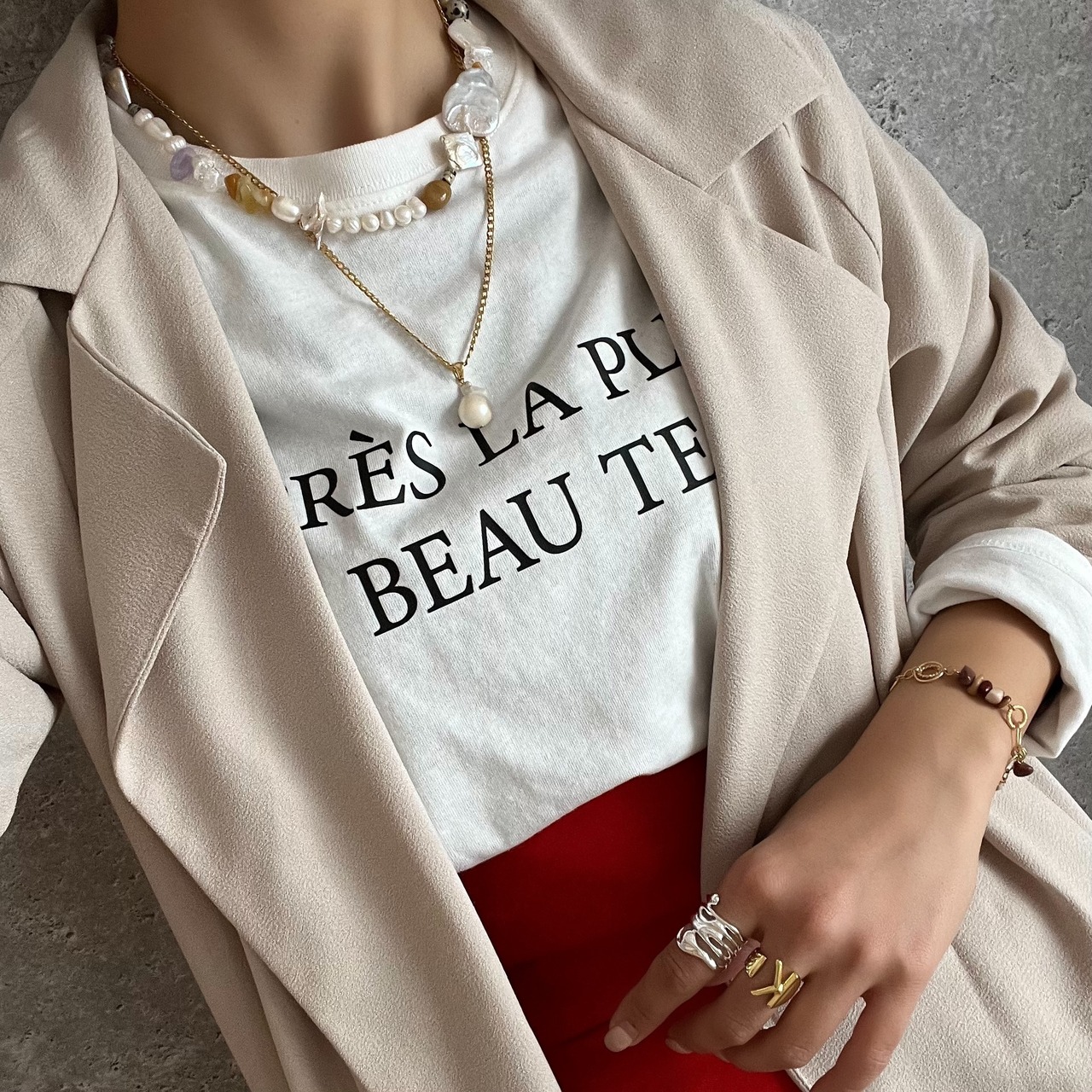 【orange】 バロックパールネックレス ［GKN040］