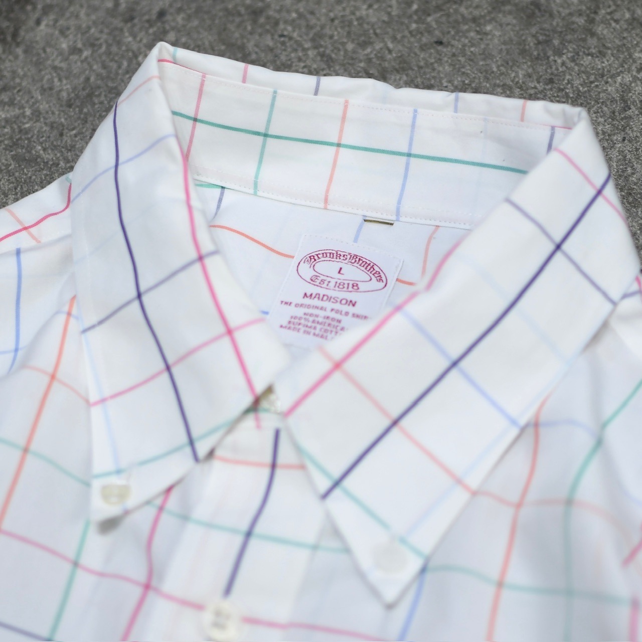 Brooks Brothers Madison multi color check BDshirt