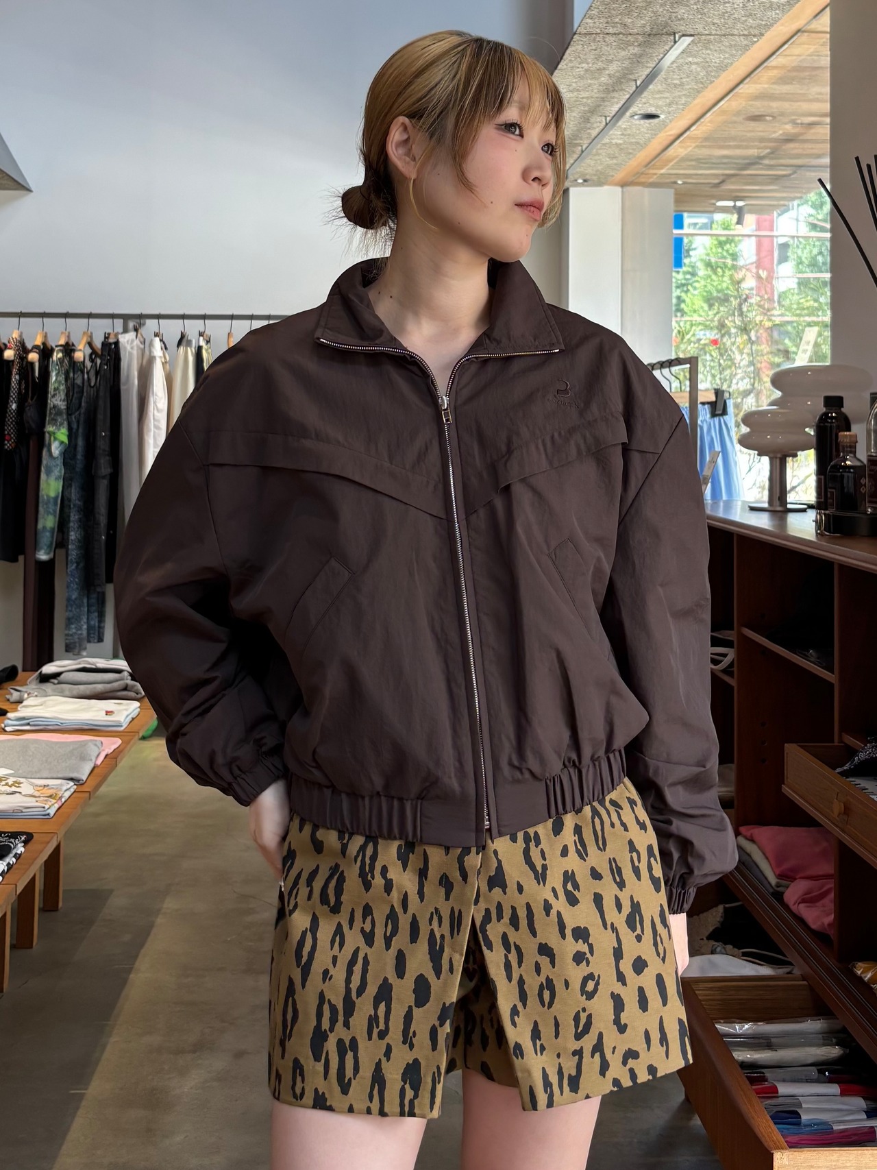 【26AW】push BUTTON プッシュボタン / ブルゾン / BROWN HYBRID WIND BREAKER JACKET - 1