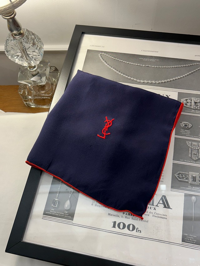 Yves Saint Laurent / vintage YSL logo scarf.